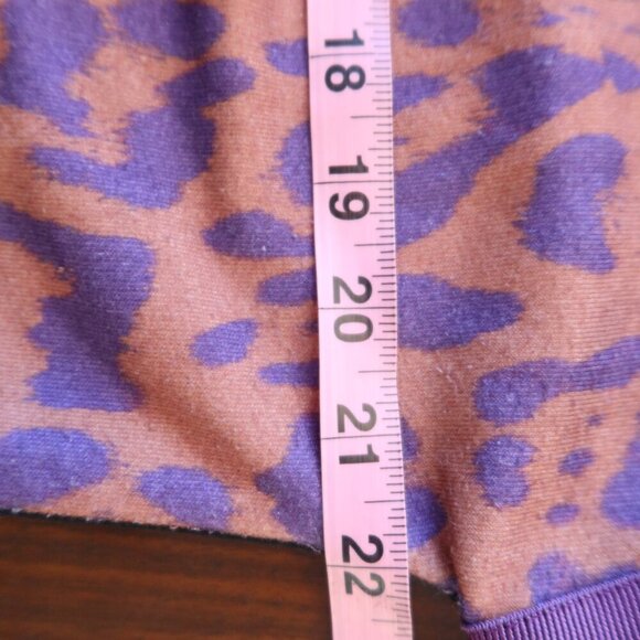 JUST CAVALLI womens sweatshirt velour orange purple leopard mix media buckle med - Picture 10 of 11